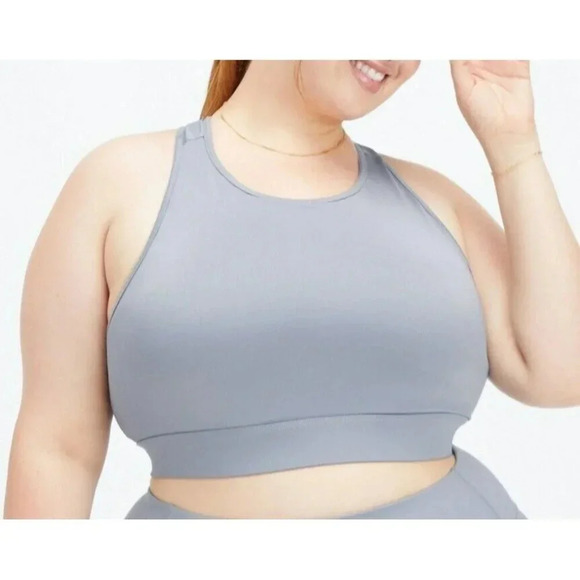 Fabletics women’s trinity high impact sports bra size XXL high neck gray - Picture 2 of 16